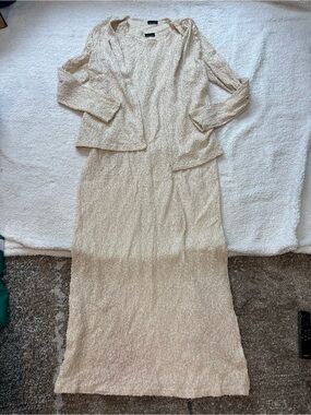 Vintage Front Street Cream Two-Piece Maxi Dress Size Large